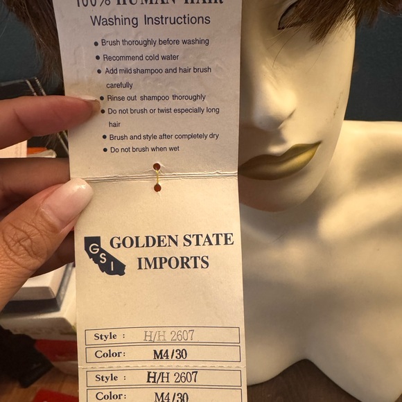 Stylish Brown Human Hair Wig - Picture 7 of 7